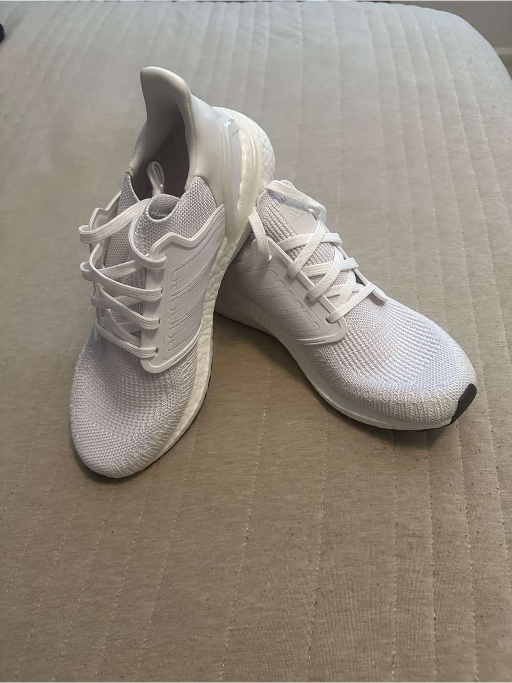 Adidas Ultraboost All-White Knit Running Sneakers